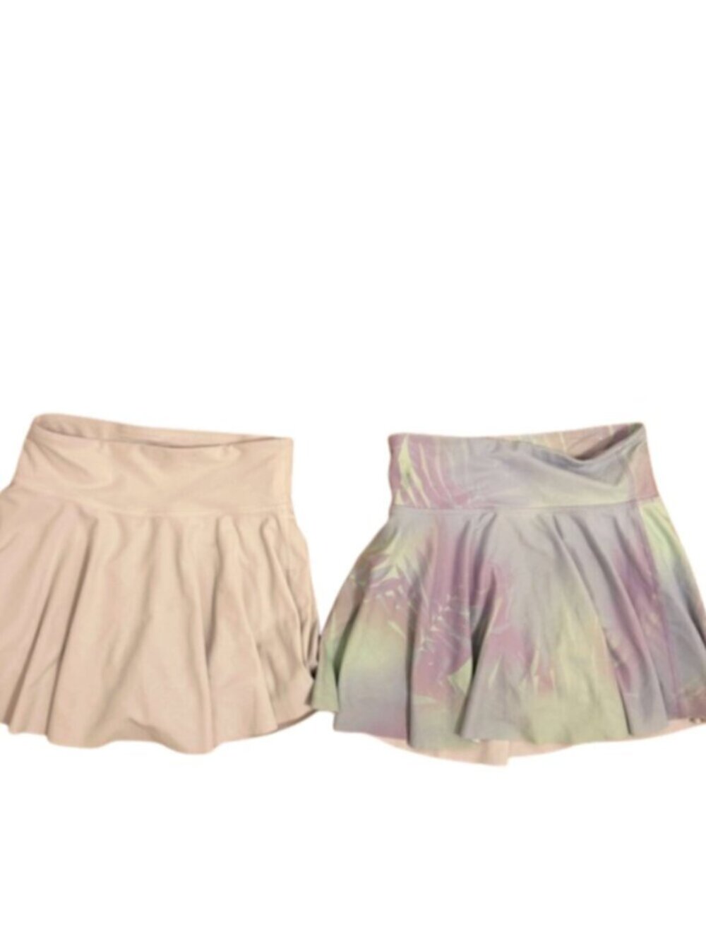 Women’s White & Pastel Tie-Dye Skater Skirts
